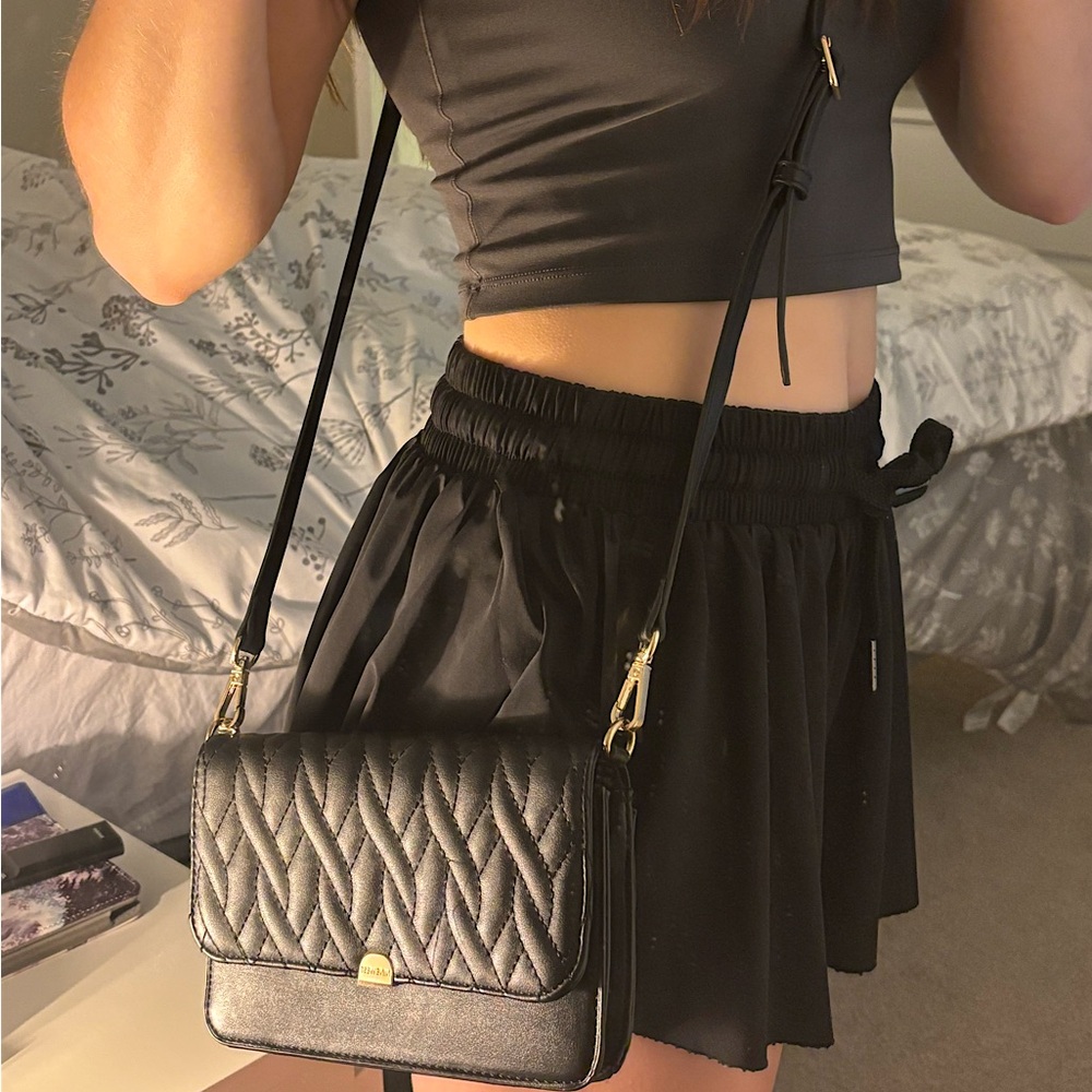 Black Quilted Crossbody Bag